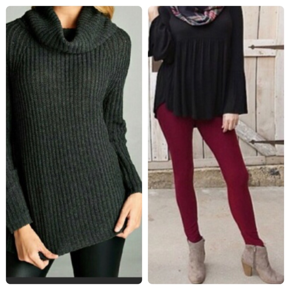 *Bundle*Charcoal turtle neck w/ slimming leggings